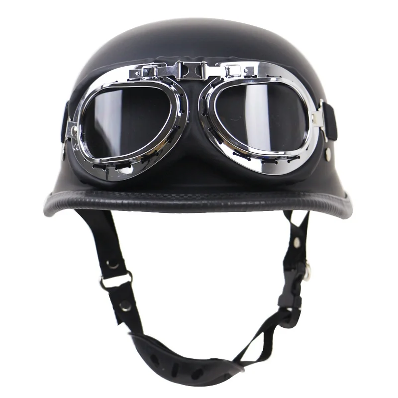 Neue Deutsch Leder Vintage Motorrad Helm Motorrad Open Face Retro Halb Helm Cruise Chopper Biker Pilot DOT Größe S-XXL Neue Deutsch Leder Vintage Motorrad Helm Motorrad Open Face Retro Halb Helm Cruise Chopper Biker Pilot DOT Größe S-XXL