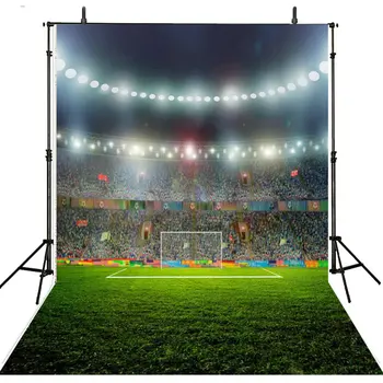 

football soccer field themed Light grass Photography Backgrounds Vinyl cloth High quality Computer print party backdrops