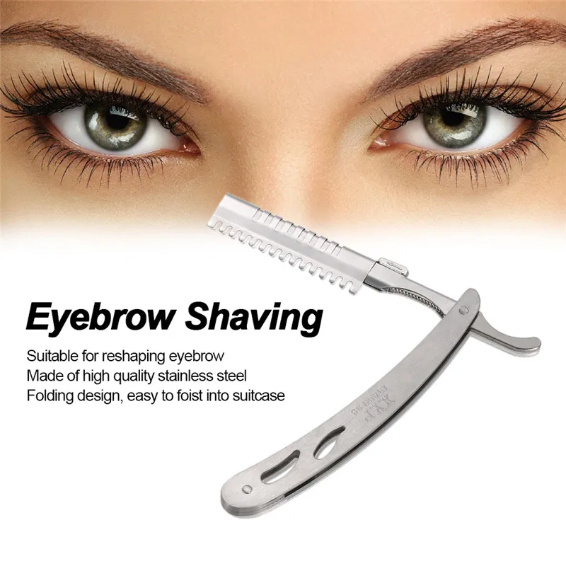 

Eyebrow Shaving Straight Razor Stainless Steel Folding Razor Straight Edge Cut for Eyebrow Trimming Throat Barber Shaving HK60