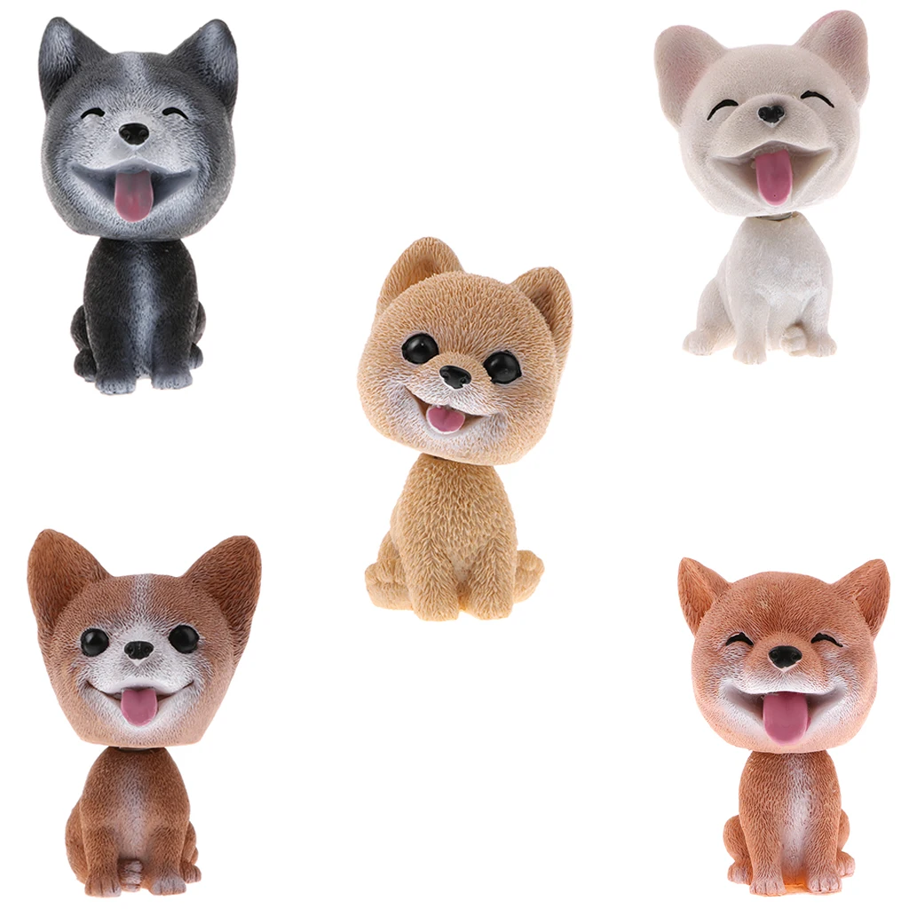 Shaking Head Corgis Lucky Dog Puppy Bobbing Heads Bobblehead Toy Aniaml Figures Car Home Decoration Ornament Kids Toys Gift