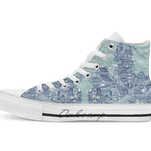 Полный понять пять дизайн дышащая Повседневное с высоким берцем на шнуровке; Холщовая обувь кеды для дропшиппинга(прямой поставки