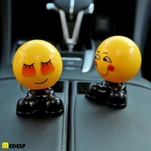 new style Car accessories car decoration creative cute expressions shaking head jewelry gifts shaking head expression doll head shaking cute cat style toy for car decoration white