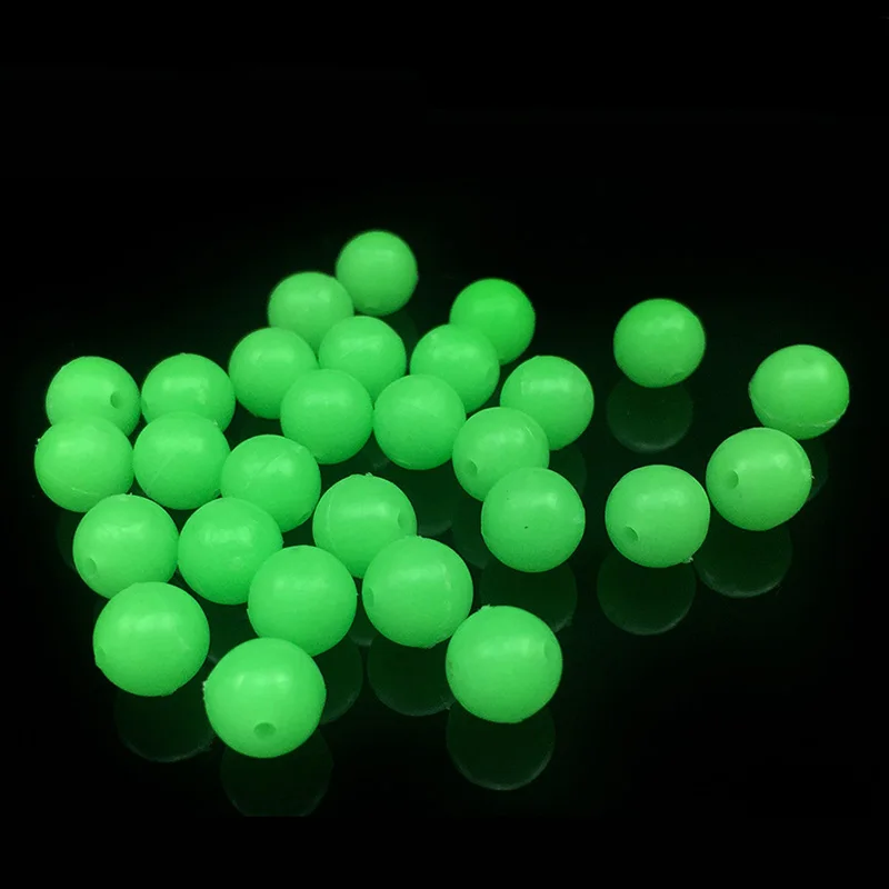 

Proleurre 100Pcs/lot 5mm Round Luminous Glow Rig Beads Sea Fishing Lure Floating Float Tackles fishing Accessories