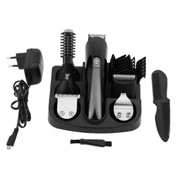 Kemei KM-600 профессиональная машинка для стрижки волос 6 в 1 волос зажим для носа триммер для бороды электробритва Для мужчин волос бритья резки