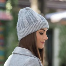 Новинка, Брендовая женская шапка, женские зимние шапки, вязаные шапки из кроличьей шерсти, меховые шапки для женщин, настоящие меховые шапочки, одноцветные шапки