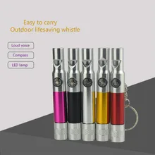 Многофункциональный светодиодный мини-светильник из алюминиевого сплава, спасательный свисток с компасом