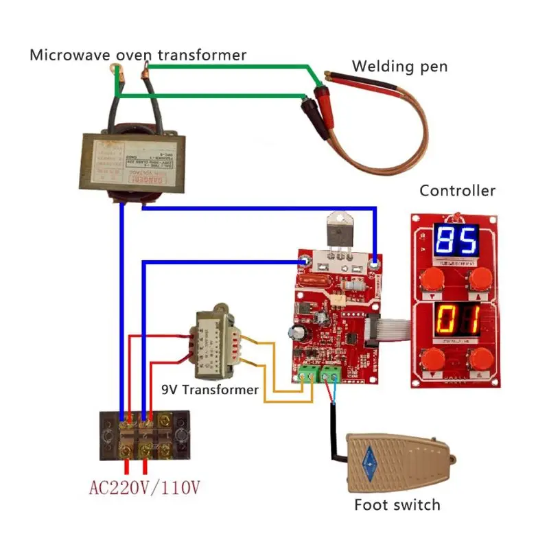 NY-D04 40A/100A Digital Display Spot Welding Machine Controller Time Panel Board