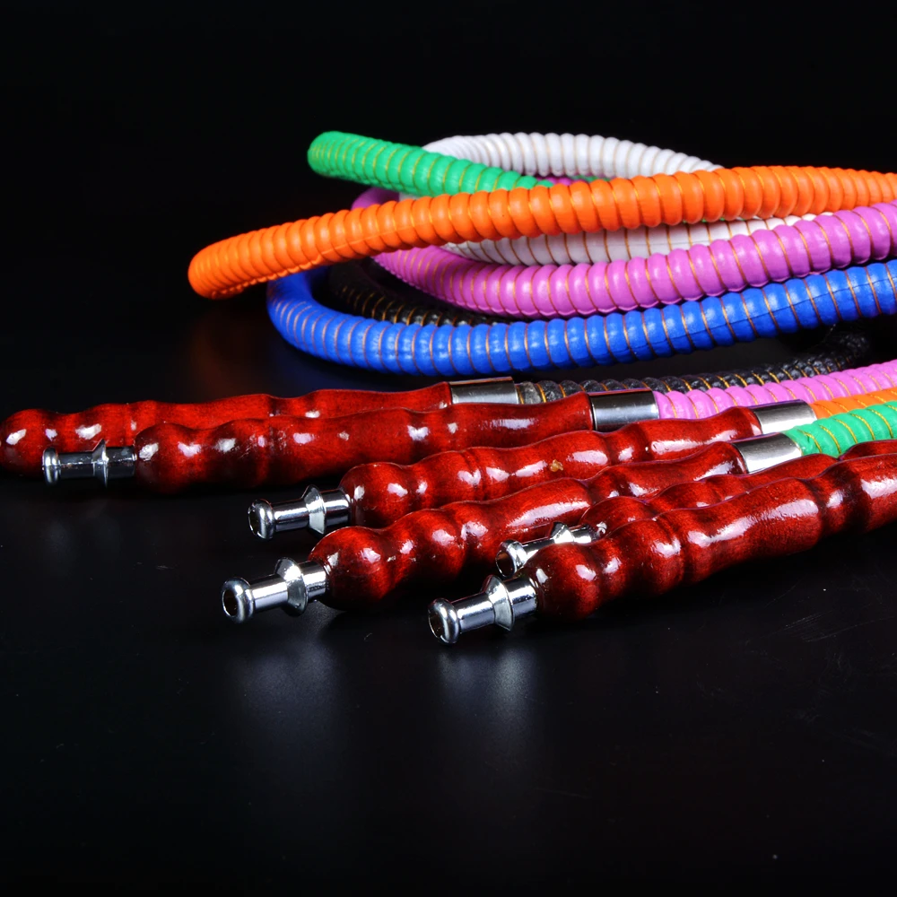DEJAYA 1M Hookah Hose Wood Mouth Tip Boquilla Cachimba Shisha Pipe Accessories