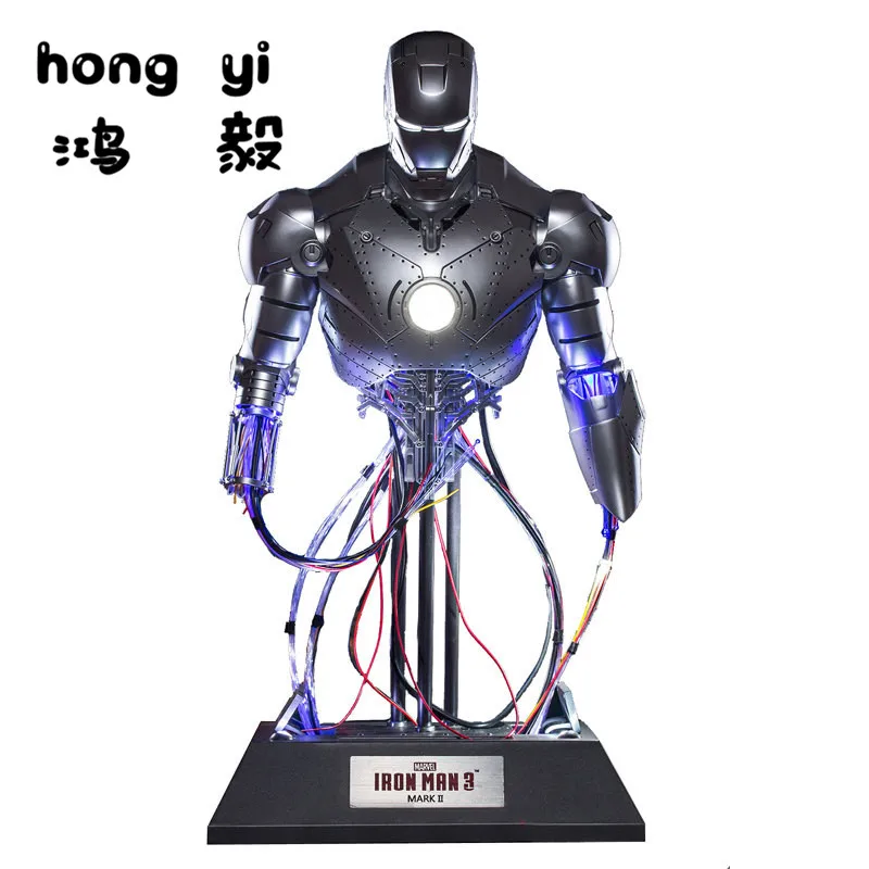 

The New 1:4 Iron Man mk2 Base Rechargeable Half-length Statue Light-emitting model toy Decoration gift AG586