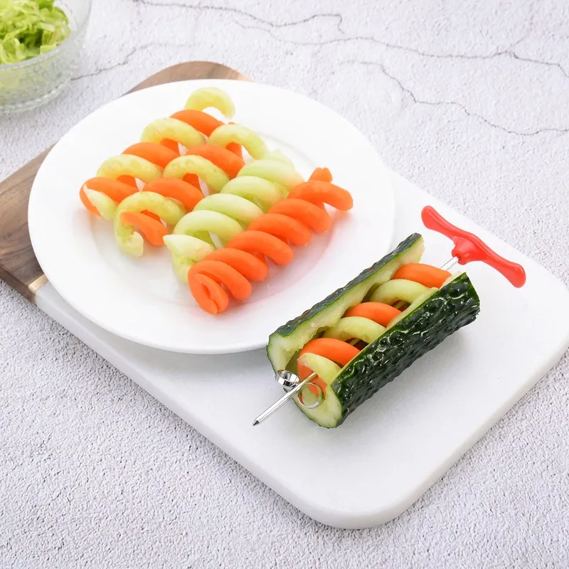 

Stainless Steel Vegetables Spiral Knife Carrot Cucumber Salad Chopper Easy Spiral Screw Slicer Cutter Spiralizer Kitchen Tools