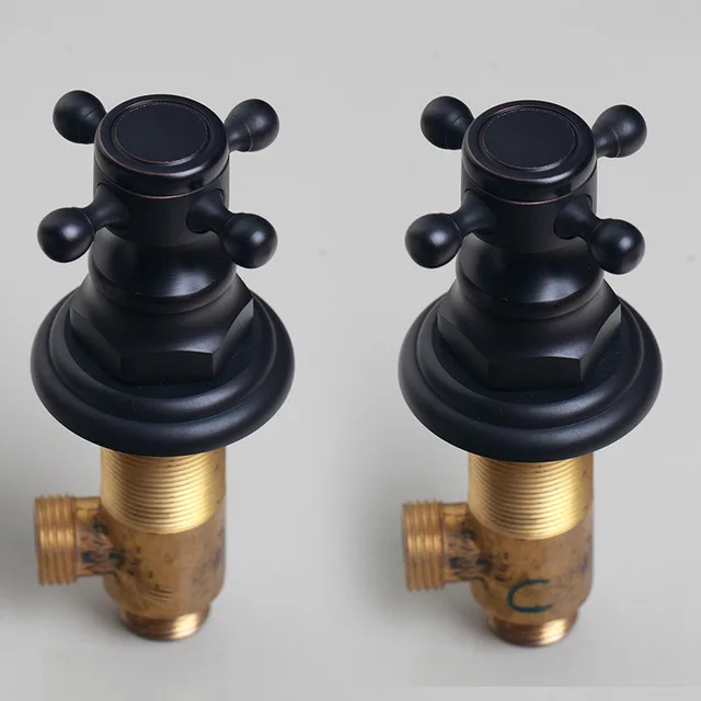 US $54.99 KEMAIDI Shower Faucet Sets 8 inch Antique Brass Round Wall Mounted Bathroom Rainfall Head 2 Handles Shower Shower Sets