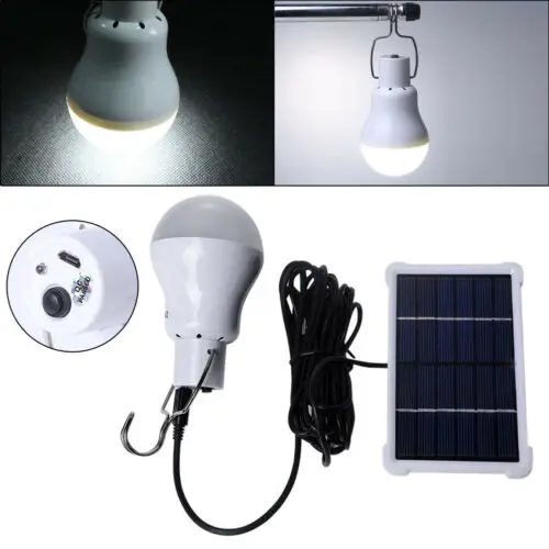 

Portable 12 LED Solar Energy Charge Fence Light Bulb Camping Emergency Lamp KLM