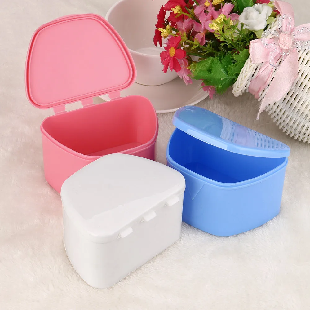 

Storage Case Rinsing Basket Bathroom Accessories Tool1.07 Denture Bath Appliance False Teeth Box