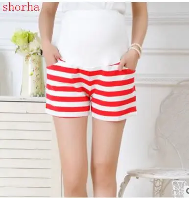 

2017 New Maternity High Waist Women Shorts for Spring Summer Striped Shorts Pregnant Women Short Trousers M-XL