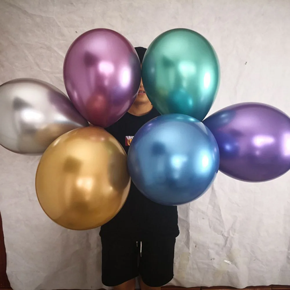 

5PC Newest 12inch Metallic Color Balloons 3.2g Thicken High Quality Latex Colorful Baloon Birthday Home Decorative Ballons ZY130