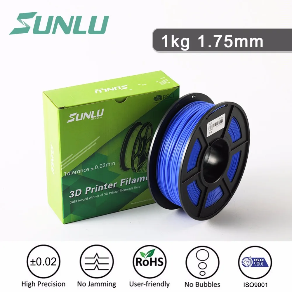 

new Sunlu PLA 3D Printer Filament 1.75mm 1KG/2.2LB Spool Dimensional Accuracy+/-0.02mm in 20 Normal Colors and 6 Lumious Color