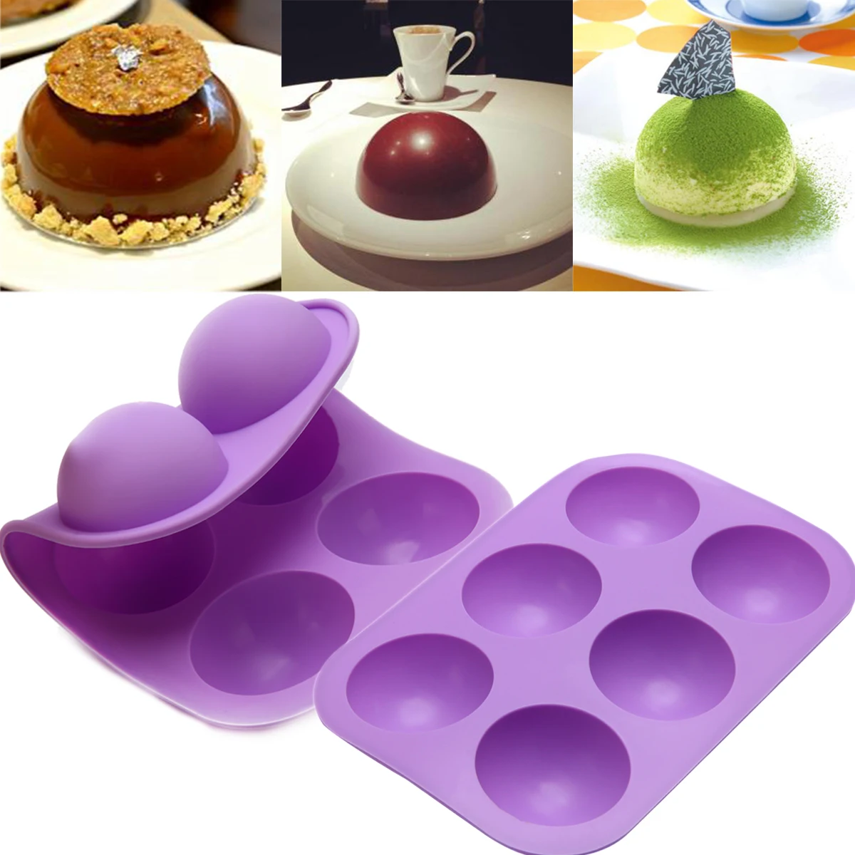 1 шт DIY силиконовые полусферические формы для шоколада, кекса, торта, формы для выпечки, декоративные формы для торта, инструмент 19,5x13,5 см