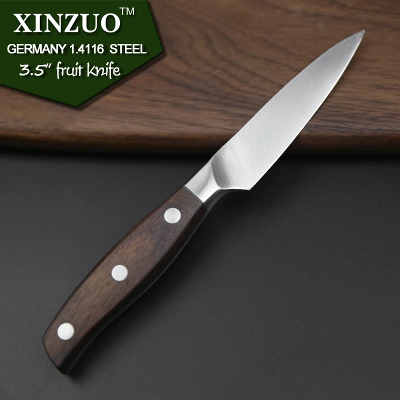 XINZUO 3.5 inch Paring Knife GERMAN DIN 1.4116 Stainless Steel Kitchen Knife Rosewood Handle Fruit Peeler Knives Kitchen Tackle