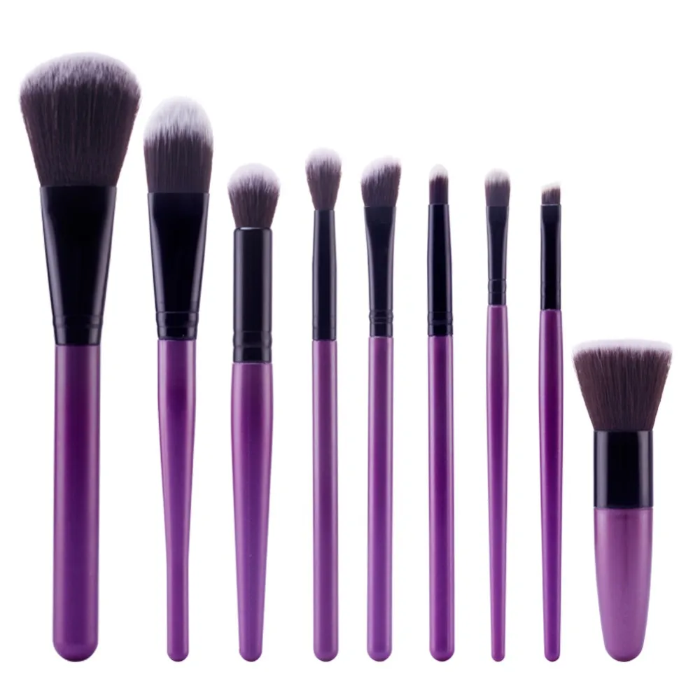 

9color 9pcs Makeup Brushes Soft Cosmetics Eyeshadow Lip Blush Foundation Power Beauty Make Up Kits Kabuki Tools Maquiagem Tool
