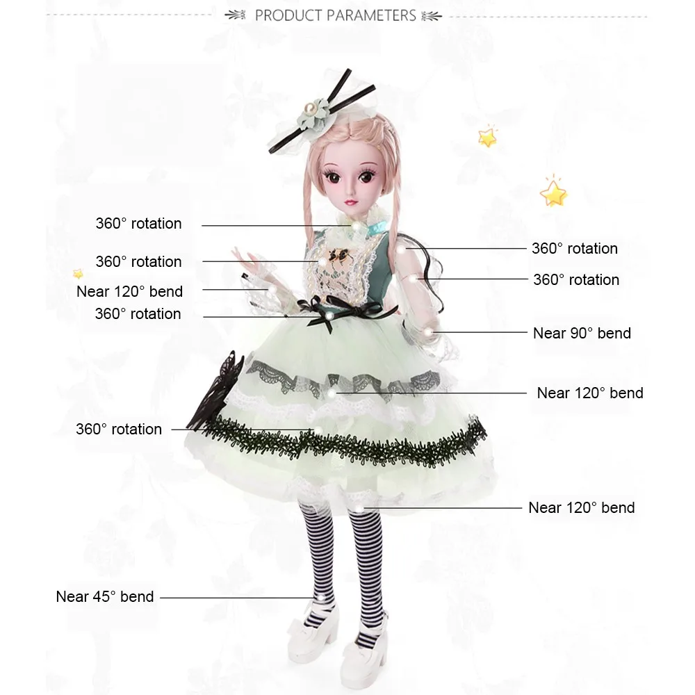 1/3 BJD кукла 60 см/23,6 ''Высота 19 шарнирные куклы(парик+ обувь+ одежда+ волосы+ глаза+ макияж) коллекция игрушек