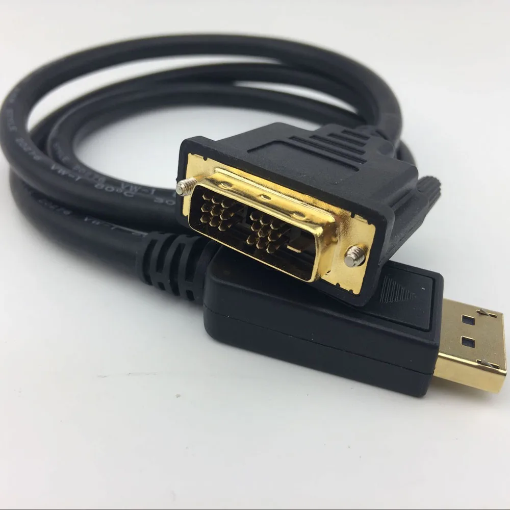 DP displayport to DVI cable DP male to DVI D male Shielded for HP Dell