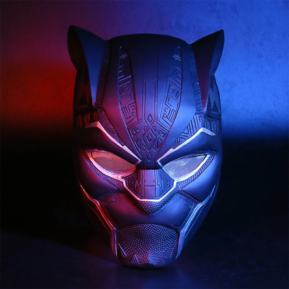 2018 Movie Avengers Infinity War Black Panther Helmet Cosplay Superhero LED Mask Halloween Matte Mask (3)
