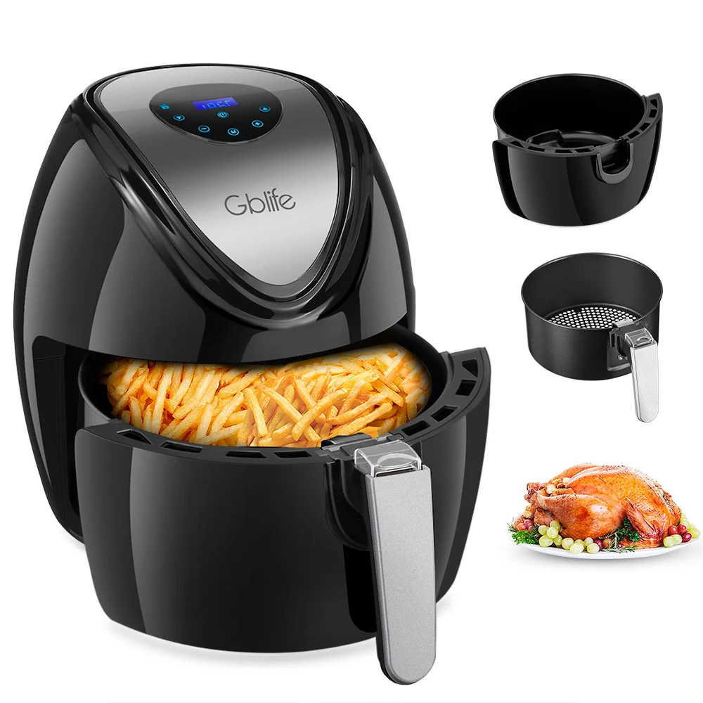 

GBlife 1500W Multi-Functional Digital Electric Air Fryer 7 Quick Menus Deep Fryer for Home Frying Grilling Roasting KAF1500P- D2