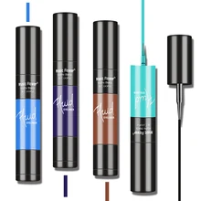 Профессиональная Водостойкая Подводка для глаз 4 цвета 2 в 1 двойной конец подводка для глаз матовый макияж черный Быстросохнущий стойкий век косметика для глаз