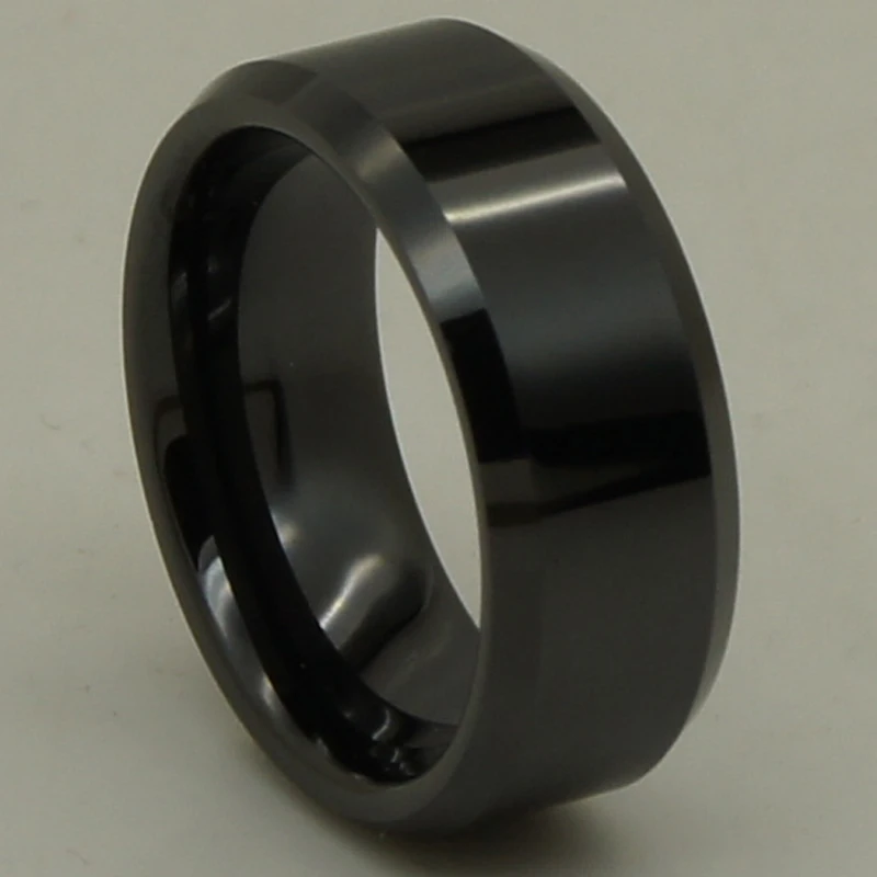 

full shiny 8mm width hi-tech scratch proof black ceramic ring