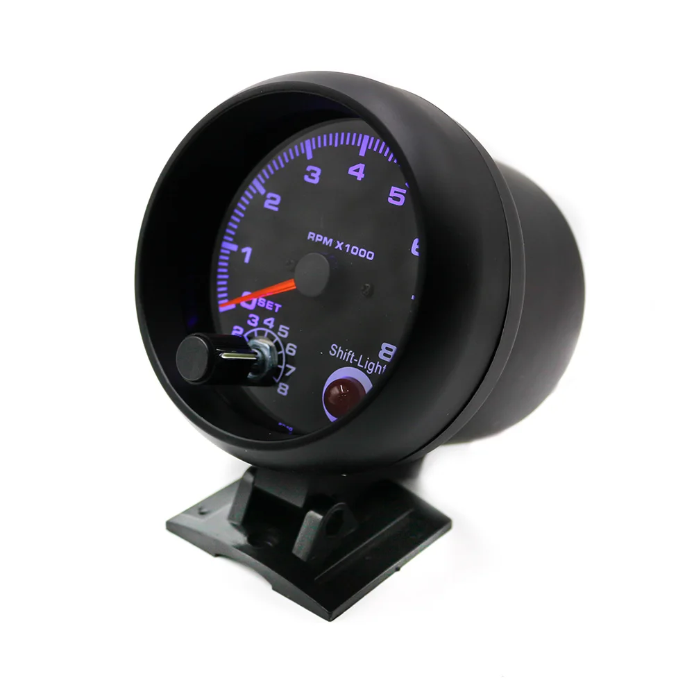 Тахометр 3 3/4 &quotчерный цвет 0 8000 rpm датчик с Интер сдвиг голубой Led автомобилей метр