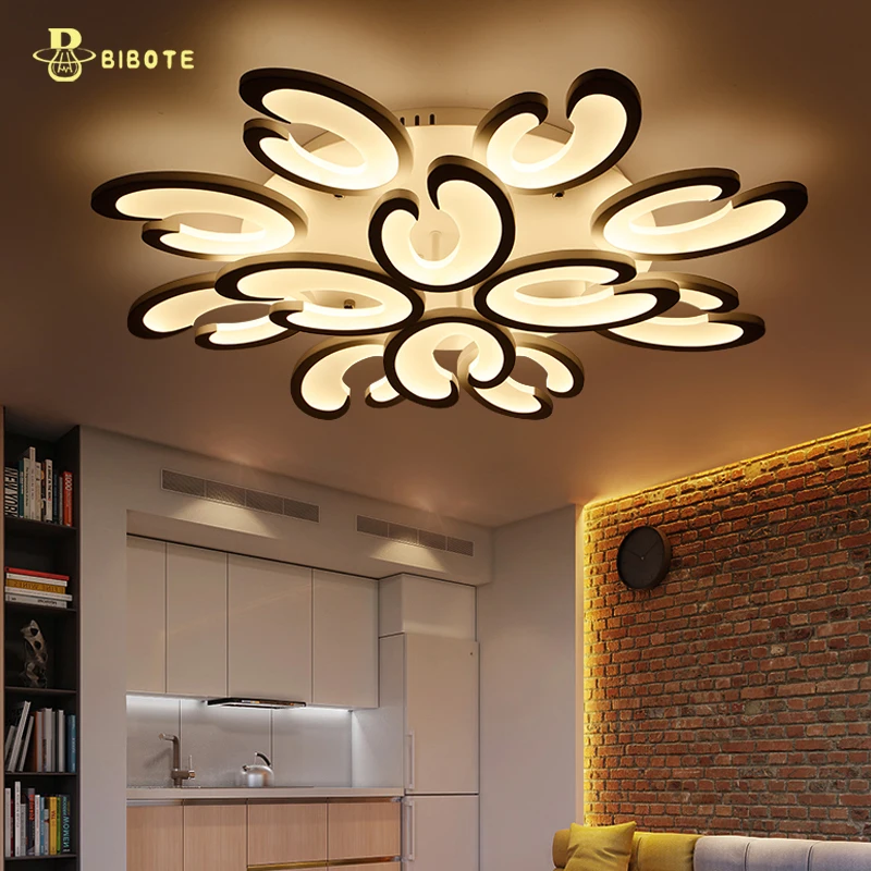 

Dimming+Remote control living study room bedroom modern led chandelier white color surface mounted led chandelier fixtures