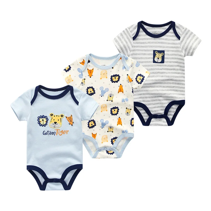 Для маленьких мальчиков одежда 3 шт./компл. мультфильм ropa bebe модная одежда для девочек костюм-боди для Одежда для новорожденных детей короткий рукав детский костюм пижамы - Цвет: BDS3152