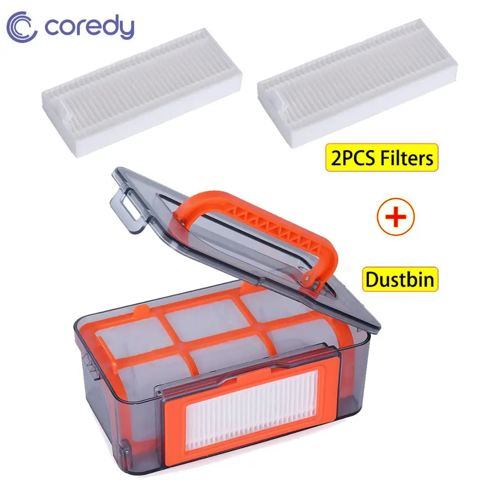 

Genuine Replacement Accessory 300ml Dustbin Kit For Coredy R300 Robot Vacuum Cleaner Parts with extra 2pcs Filters