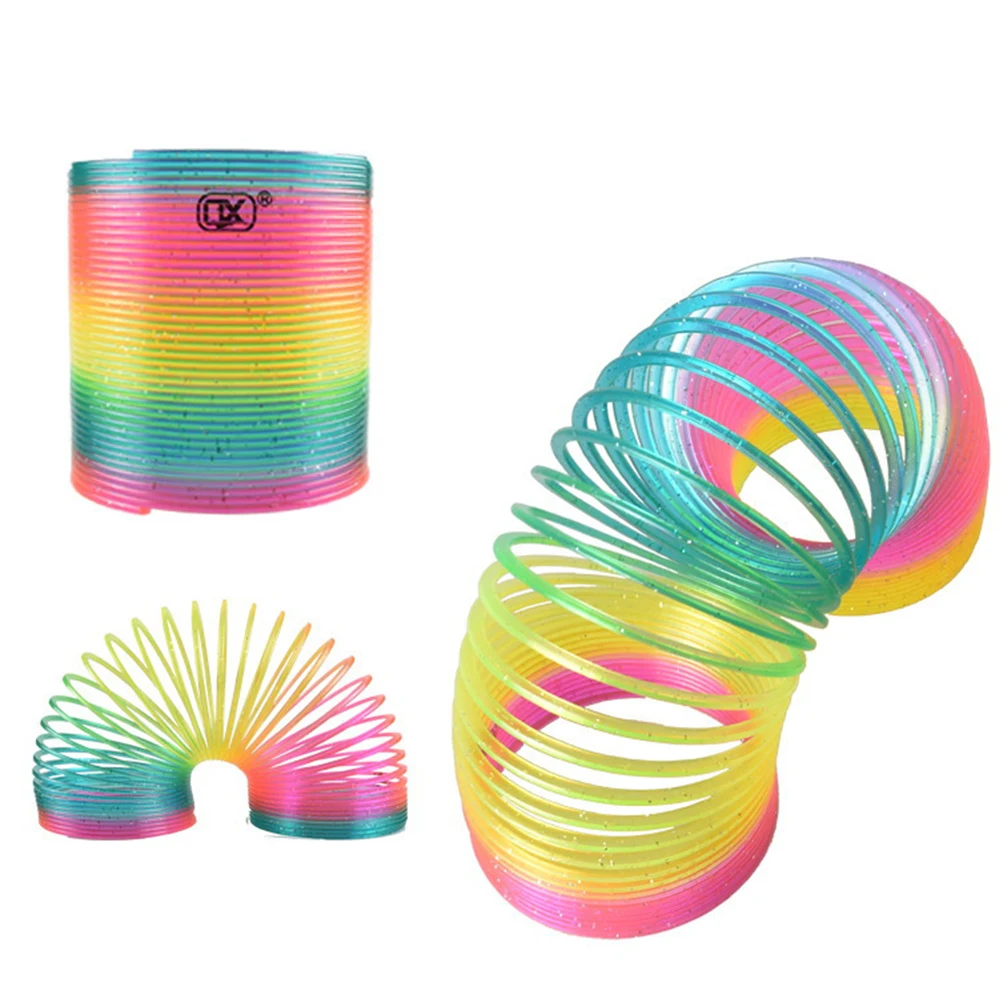 

1pcs Rainbow Circle Funny Toys Early Development Educational Folding Plastic Spring Coil Children's Creative Magical Toys