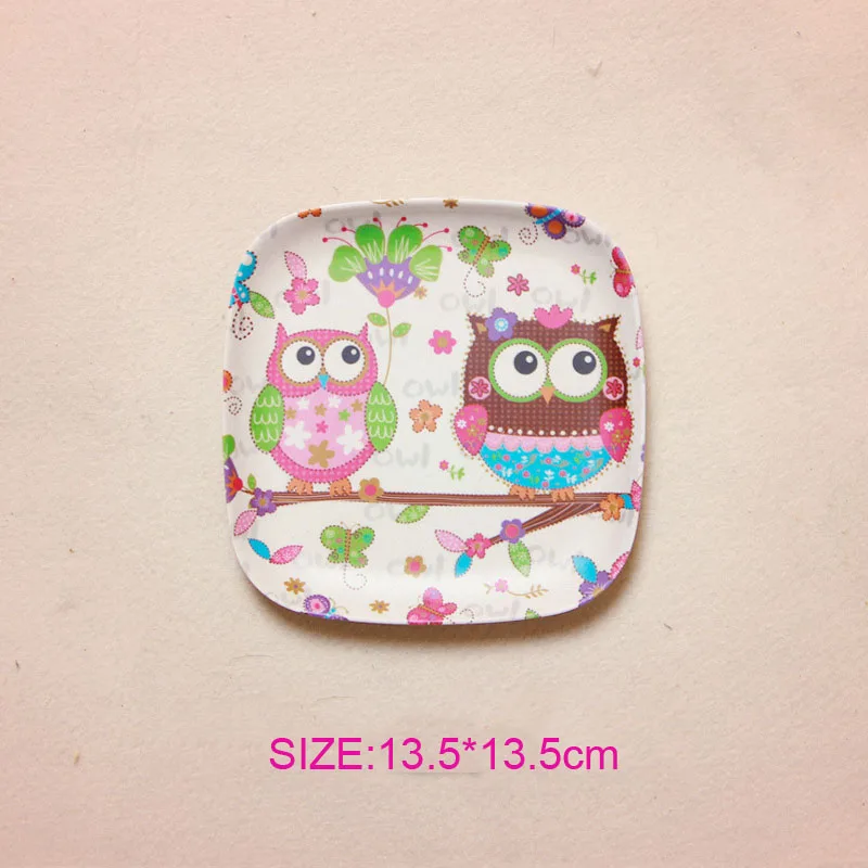 Baby Dinner Cartoon Bamboo Service Plate Kids Tableware Baby cute plate 13.5*13.5cm Baby Dinner Cartoon Bamboo Service Plate Kids Tableware Baby cute plate 13.5*13.5cm