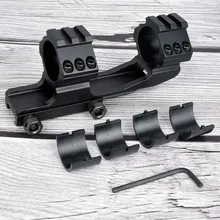 Тактическое более высокое крепление кольцо ласточкин хвост 20 мм Вивер Rail пистолет страйкбол адаптер 25,4 мм Цельный Двойной прицел кольца