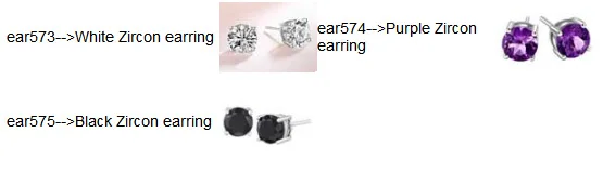 Qingmos Classic 3 мм белый кубический цирконий четыре когти стерлингового серебра 925 Earring-ear573