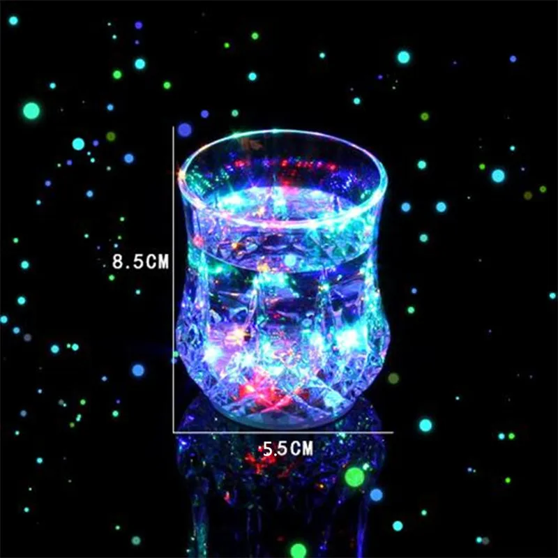 Для нового года и Рождества, вечерние, бар, принадлежности комплект светодиодный Автоматическая мигающая чашка, загораться пивная стеклянный стакан для виски выстрел выпить стакан чашка