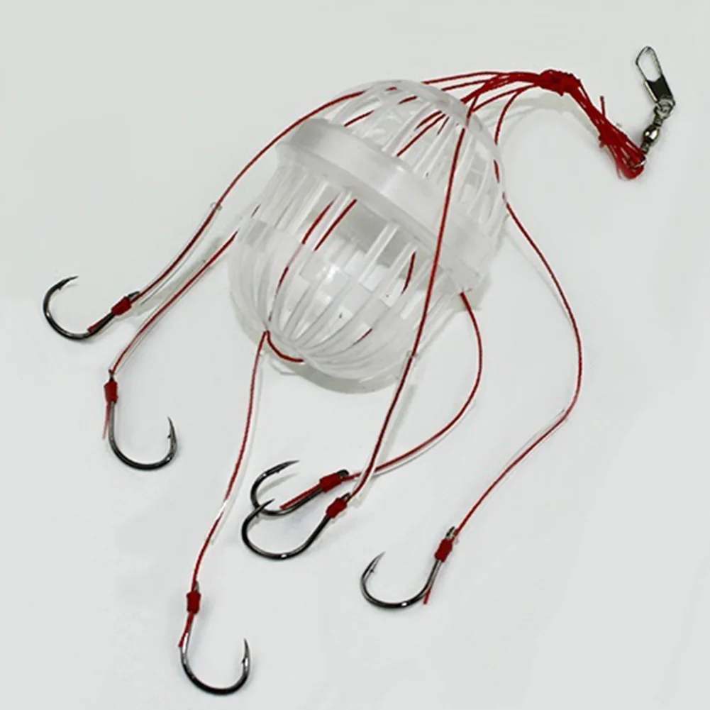 1pcs with 6 Strong Fishing Hooks Carbon Steel Plastic Carp Fishing Fishhooks Fishing Tackle Sea Monster