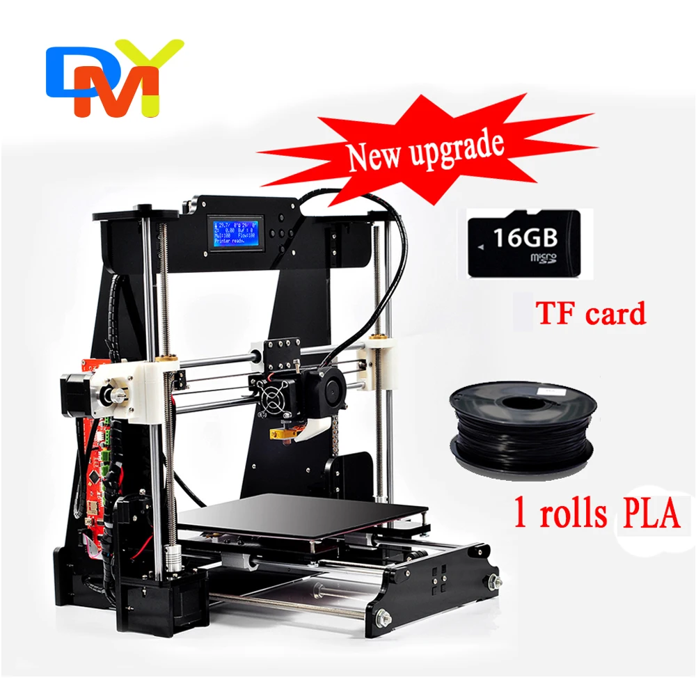  2016 High Quality Auto Leveling A8 3D Printer Easy Assemble Reprap prusa i3 3D printer Kit DIY With Free Filament 