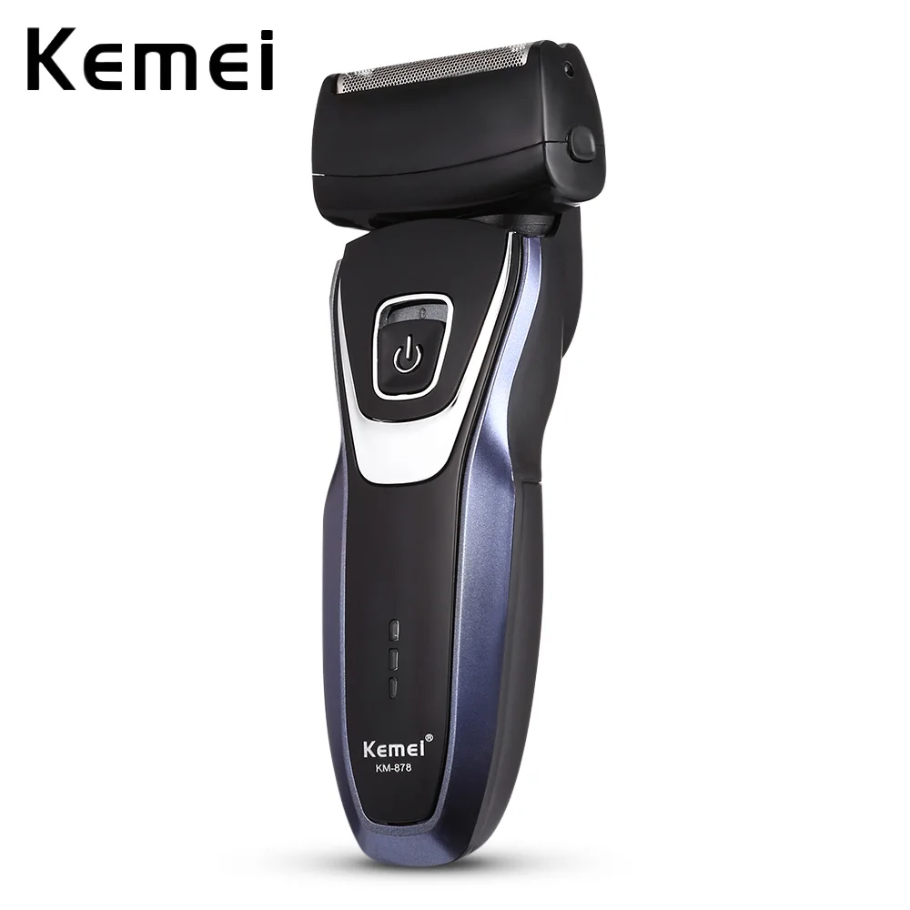 Аккумуляторная электробритва Kemei KM 878 бритва для мужчин с 2 режущыми головками