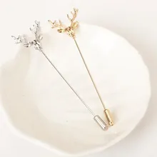 Popularne w stylu Retro Deer broszki przypinany kołnierz mężczyźni kobiety klamra stanik z kołnierzykiem z klapami Pin męska biznes garnitur klamra Trendy przypinka 1 sztuk