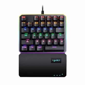

Yoteen One Handed Mechanical Gaming Keyboard Green Axis for Mobile Phone Game PUBG with Rainbow Glow Backlit Ergonomic Hand Rest