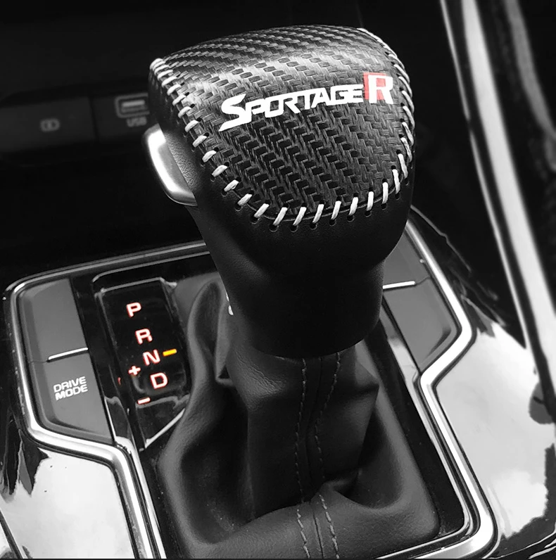 Free Shipping High Quality Cowhide Top Layer Leather Automatic Gear Shift Collars Gear Cover For KIA Sportager