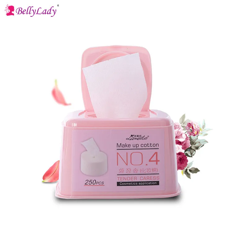 BellyLady 250pcs Cotton Makeup Remover Cotton Face Wipe Deep Cleansing