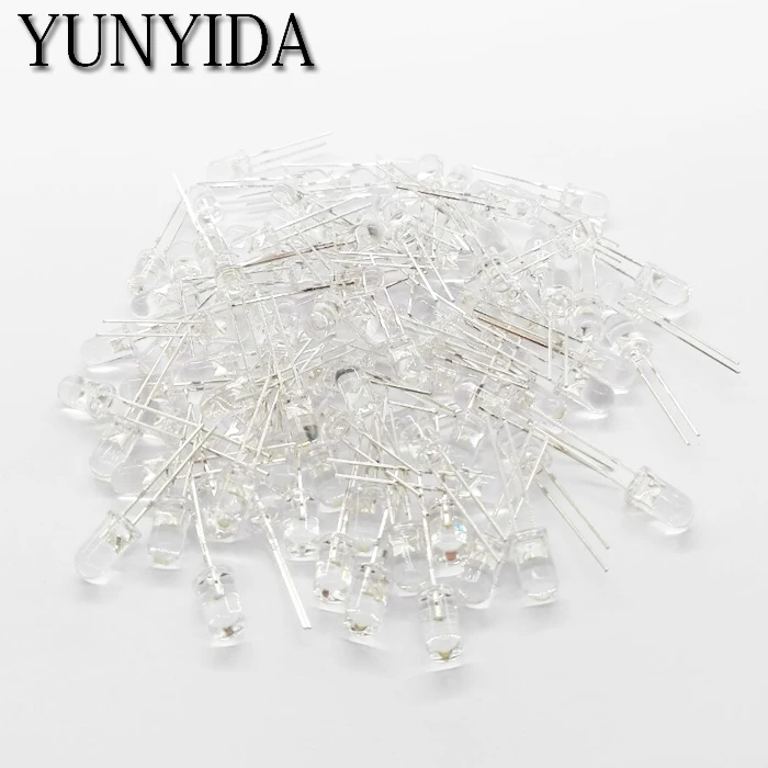

Transparent 15-29 5mm LED White light emitting diode 100 pieces/lot