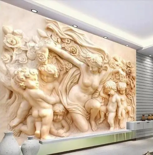 

Custom photo wallpaper 3D stereoscopic house angel cupid 3D mural wallpaper TV waterproof wallpaper for bathrooms papel de pared