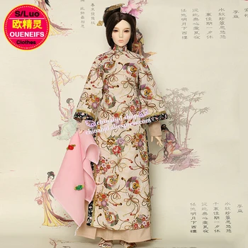 

BJD Clothes free shipping 1/3 bjd sd doll Beautiful Handmade Ancient Vintage Style Floral Doll Cloth Court Dress
