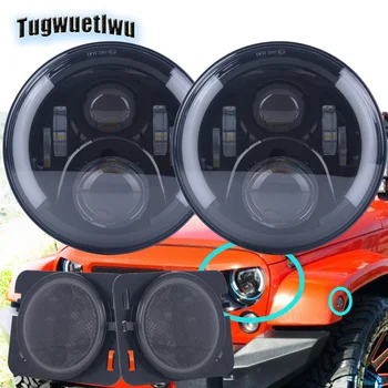 

4x4 7inch LED Headlights drl turn signal round led headlight Led Fender Flares Lights turn light side lamp for jeep wrangler jk