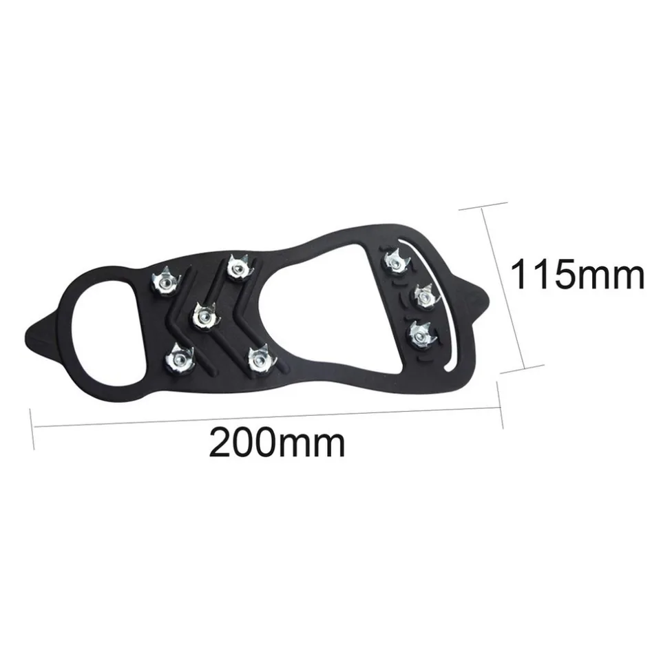 Black 8-Stud Anti-Slip Shoes Cover Snow Shoe Spikes Grips Outdoor Ice Crampon Tool